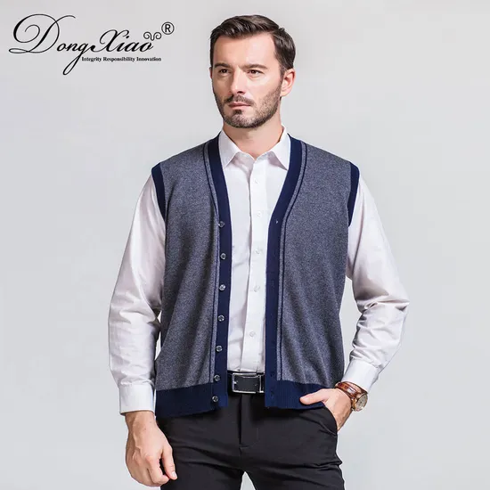 Business Wear V Neck Knitted Vest Sweater Manufacturer