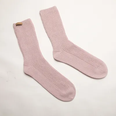 High Rib Stockings Pure Cashmere Women Dress Socks