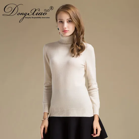 100 Cashmere Ladies Knitted Turtleneck Sweater Sale