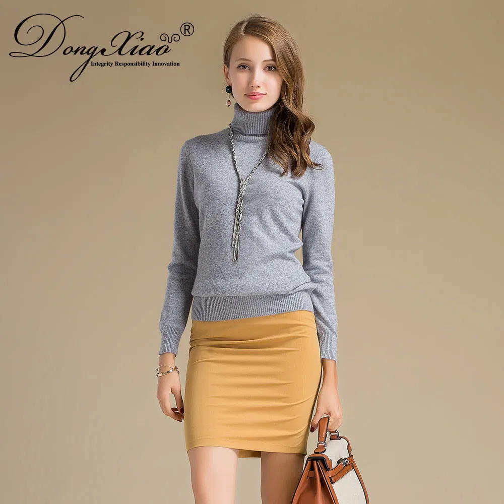 Winter Solid Color Turtleneck Pullover Women Sweater view 2
