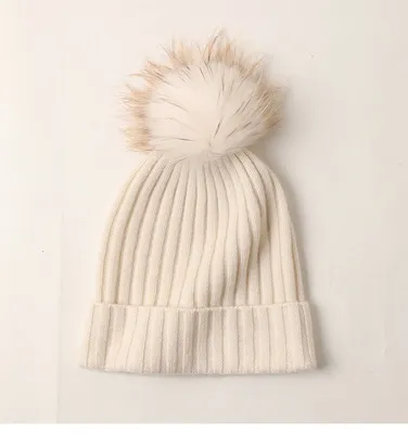 Cashmere Winter Knitted Hat Cap Beanie for Women