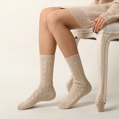 Factory Custom Design Women Cashmere Wool Socks