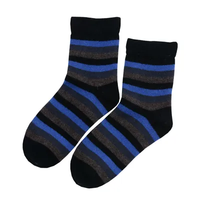 Fashion Colour Stripe Knit Pure Cashmere Socks