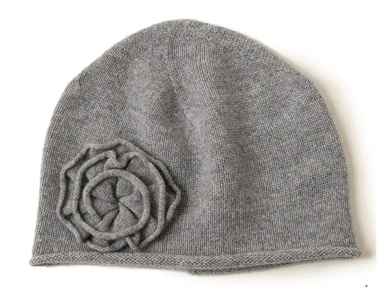 Women s Dress Hat Pure Cashmere Knitted Beanie view 2
