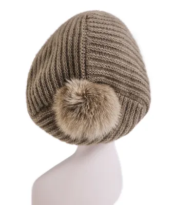Custom Knitted Baggy Style Ladies Cashmere Beanie Hat