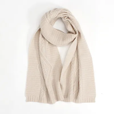 Winter Knitted Scarf 100 Cashmere Solid Color Scarf