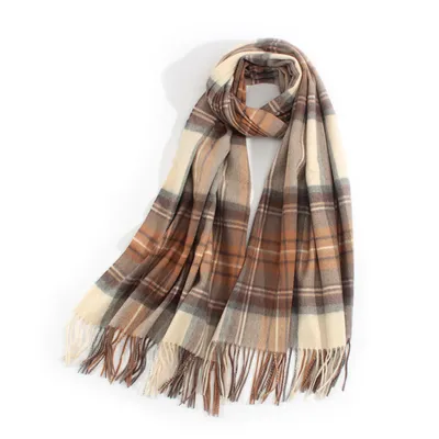 100 Pure Cashmere Large Tartan Scarf Wholesale