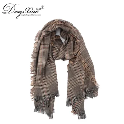 New Arrival Cashmere Tartan Scarf Wholesale with Four Side Tassel