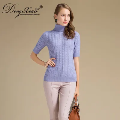 Fashion Style Cable Knitted Cashmere Wool Pullover Sweater