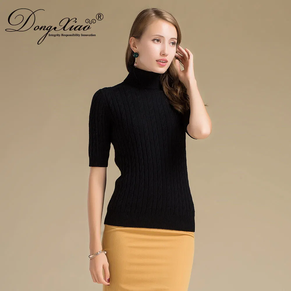 Computerized Cable Knitted Cashmere Pullover Sweater for Women view 2