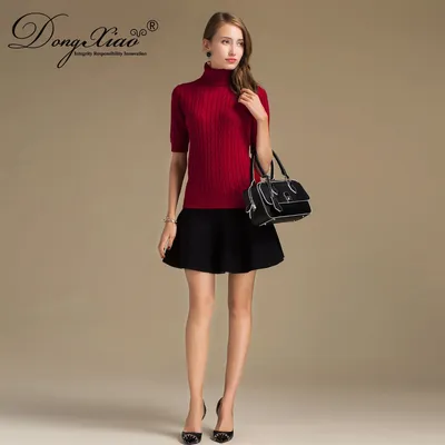 Ladies Slim Fit Turtleneck Wool Cashmere Sweater