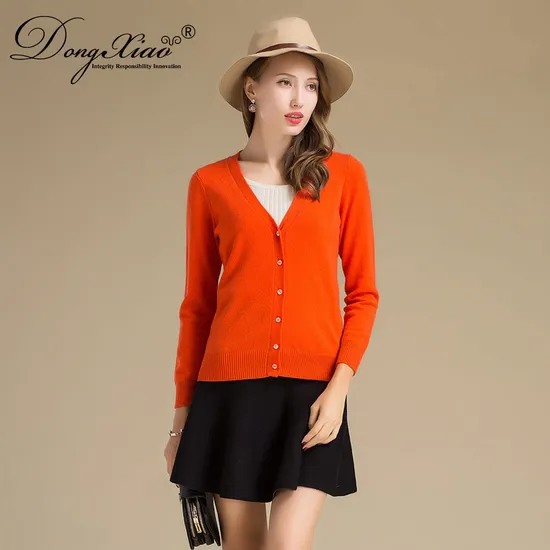 Short Knitted Button Cashmere Cardigan Sweater Women