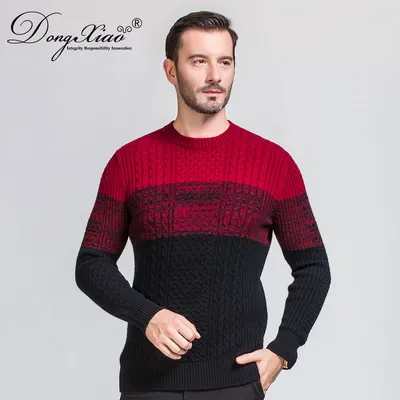 Inner Mongolia Warm 30 Cashmere Thick Cable Knit Men Sweater