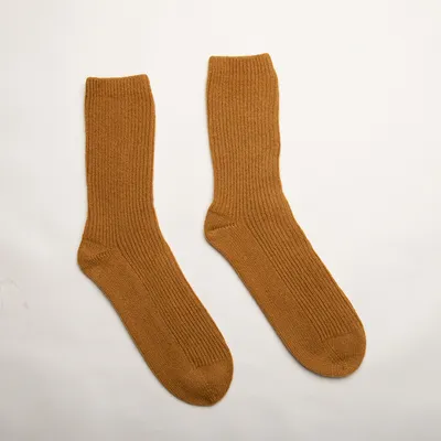 Hot Sale Candy Color Pure Cashmere Women Rib Socks