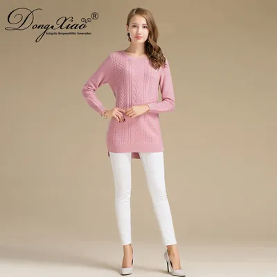 2020 Fashion Style Cable Knitted Cashmere Women Sweaters