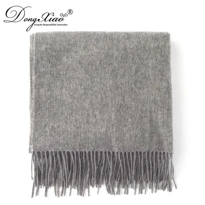 Winter Pure Color Scarf 100 Wool Shawl