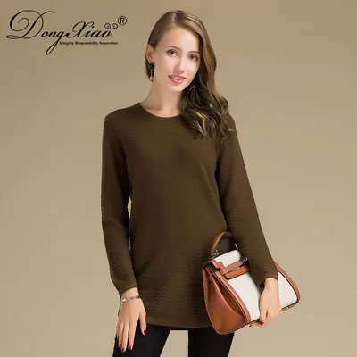 Cashmere Wool Old Ladies Round Neck Sweater with Button
