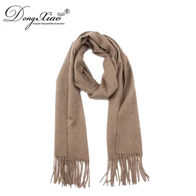 Europe Style Natural Brown Fiber Long 100 Wool Scarf