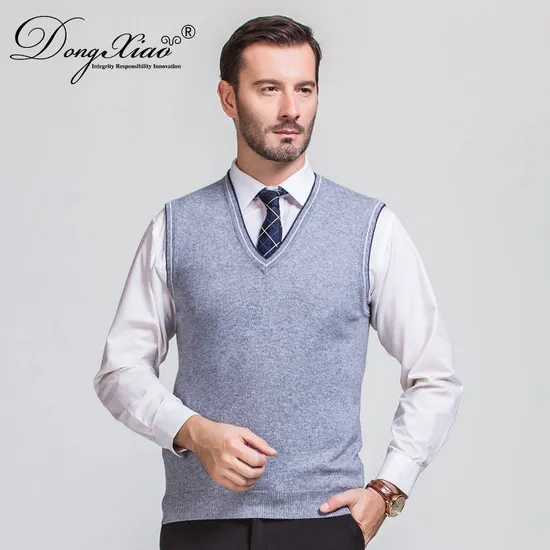 Wholesale Knitting Patterns Wool Cashmere Sweater Vest for Men