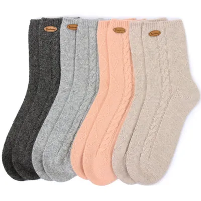 Solid Color Wholesale Cashmere Knitted Socks