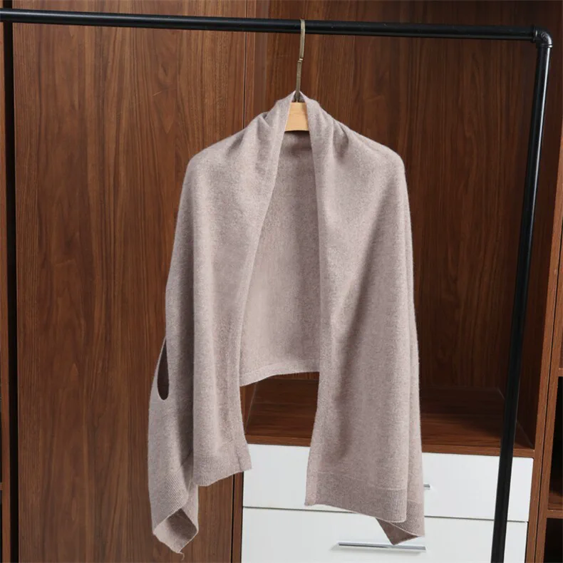 100% Cashmere, Cashmere pointelle crew-neck pullover, 14–15.5µm, Cashmere Garment — detail view 5