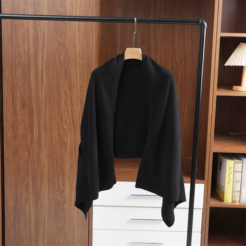 100% Cashmere, Cashmere pointelle crew-neck pullover, 14–15.5µm, Cashmere Garment — detail view 6