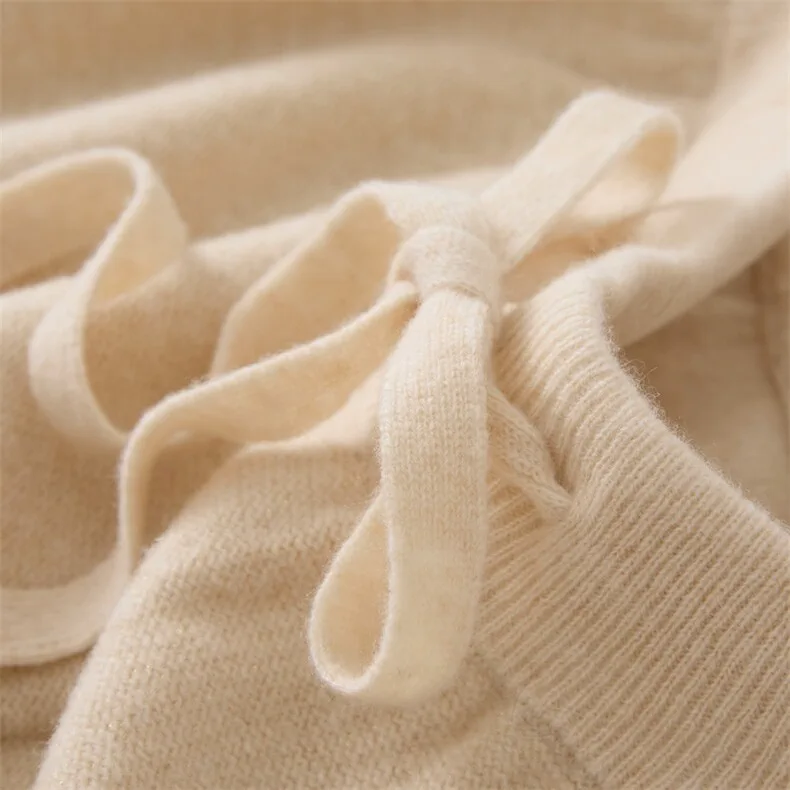 100% Wool, High Waist Wool Wide Leg Pants Women - Knitted Cashmere Blend Trousers, 14–15.5µm, Womenswear — detail view 4