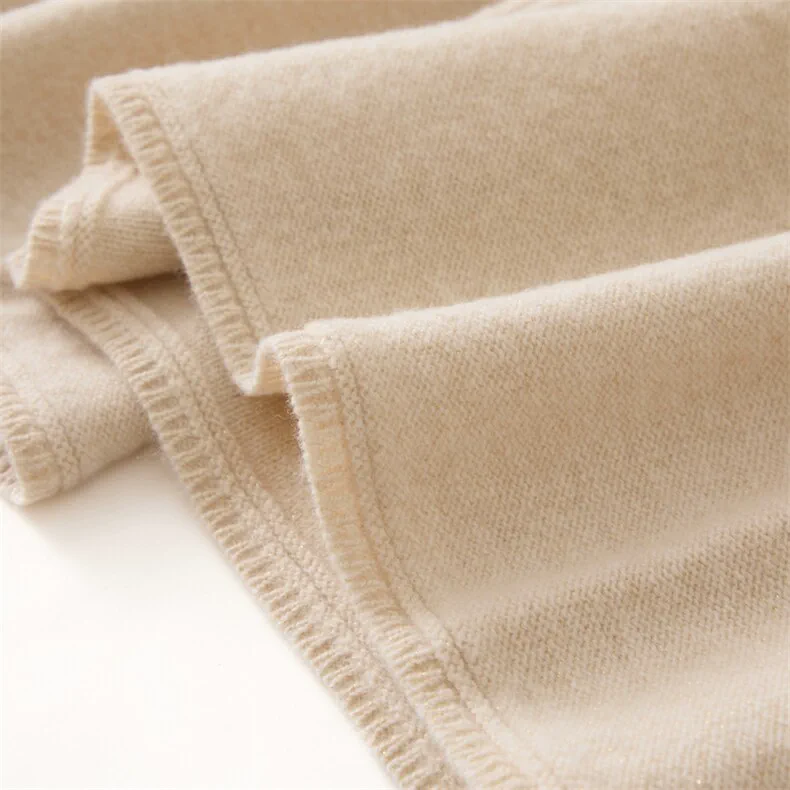 100% Wool, High Waist Wool Wide Leg Pants Women - Knitted Cashmere Blend Trousers, 14–15.5µm, Womenswear — detail view 5