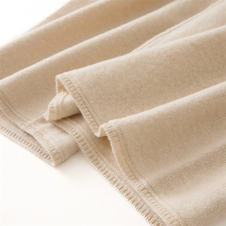 100% Wool, High Waist Wool Wide Leg Pants Women - Knitted Cashmere Blend Trousers, 14–15.5µm, Womenswear — detail view 6