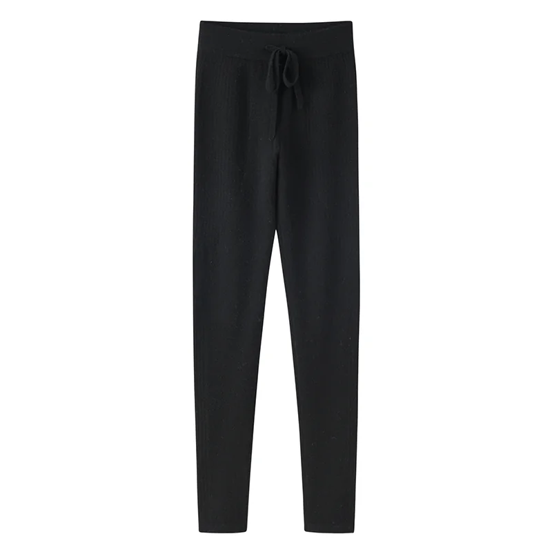 100% Cashmere, Cashmere wide-leg knit pants with drawstring waist, 14–15.5µm, Cashmere Garment — detail view 7