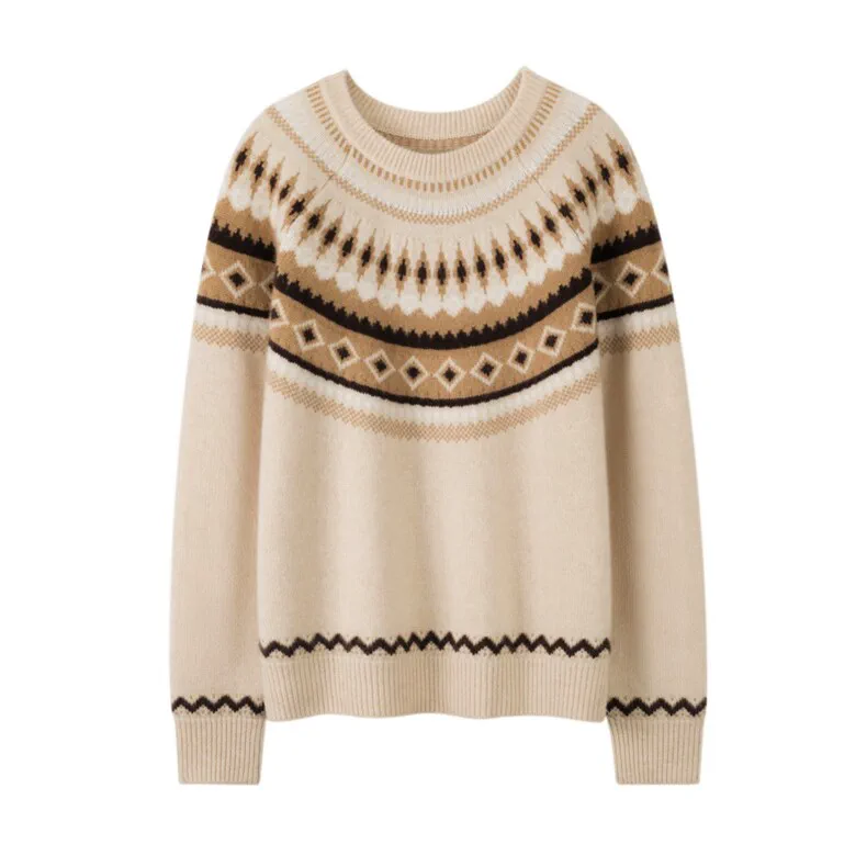 Custom Crew Neck Cashmere Sweater Women - Loose Long Sleeve Pullover FW 2026 — Cashmere Sweaters & Knitwear, 100% Cashmere
