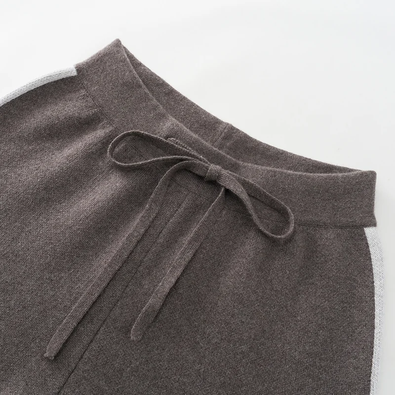 100% Cashmere, Cashmere two-piece knit set (top + wide-leg pants), 14–15.5µm, Cashmere Garment — detail view 5