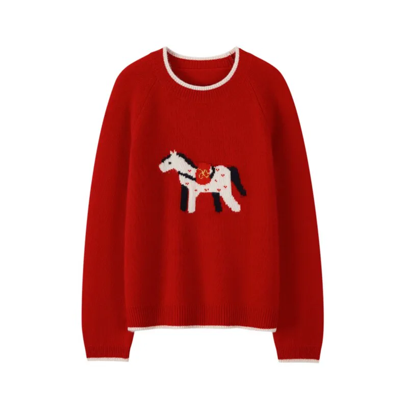 Custom Crew Neck Cashmere Knit Sweater - Loose Long Sleeve Pullover FW 2026 — Cashmere Sweaters & Knitwear, 100% Cashmere