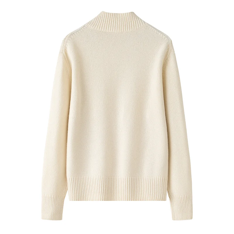 100% Cashmere, Cashmere pointelle crew-neck pullover with embroidered detail, 14–15.5µm, Cashmere Garment — detail view 4