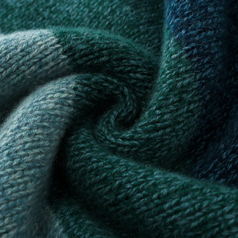 100% Cashmere, Cashmere color-block patchwork knit pullover, 14–15.5µm, Cashmere Garment — detail view 4
