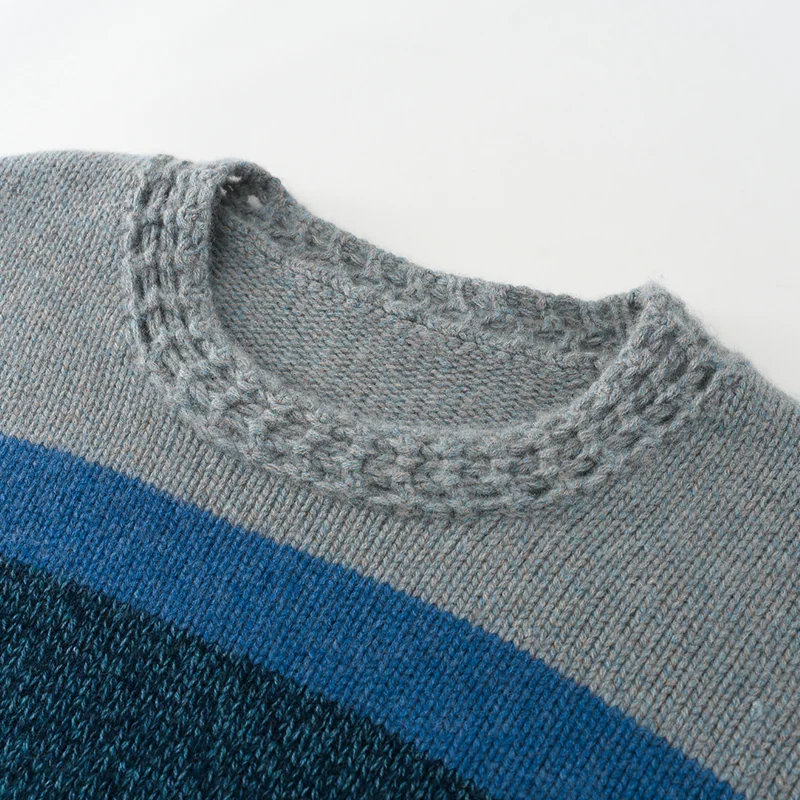 100% Cashmere, Cashmere color-block patchwork knit pullover, 14–15.5µm, Cashmere Garment — detail view 5