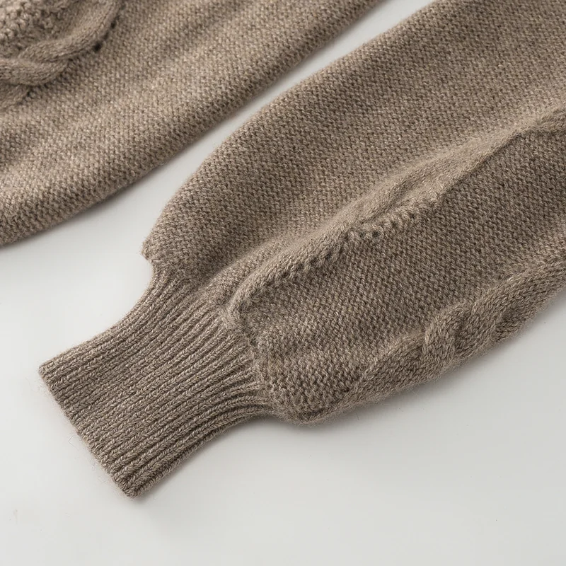 100% Cashmere, Cashmere pointelle open-knit crew-neck pullover, 14–15.5µm, Cashmere Garment — detail view 5