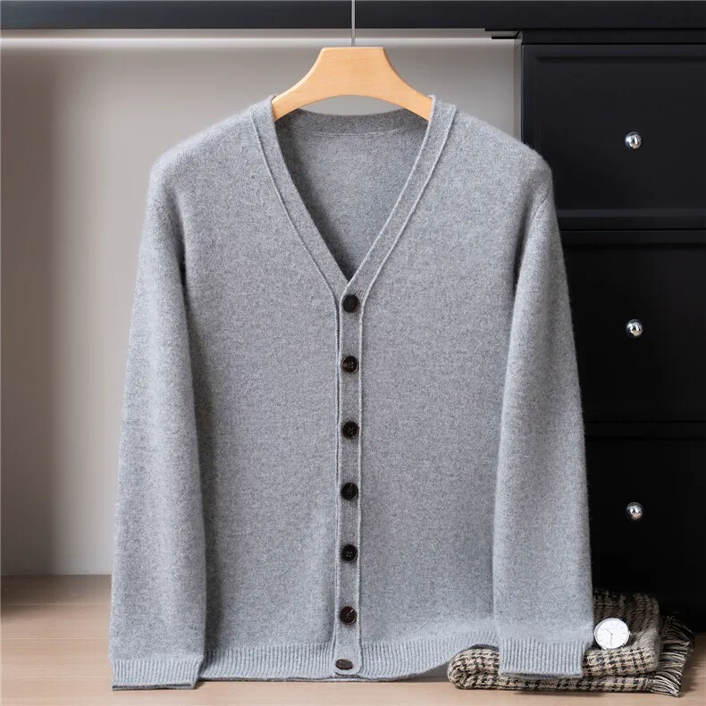 Custom V-Neck Thick Cardigan Women - Basic Knit Sweater Wholesale — Cashmere Sweaters & Knitwear, 100% Cashmere