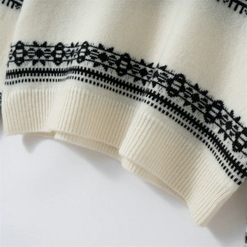 Cashmere chunky cable turtleneck pullover
