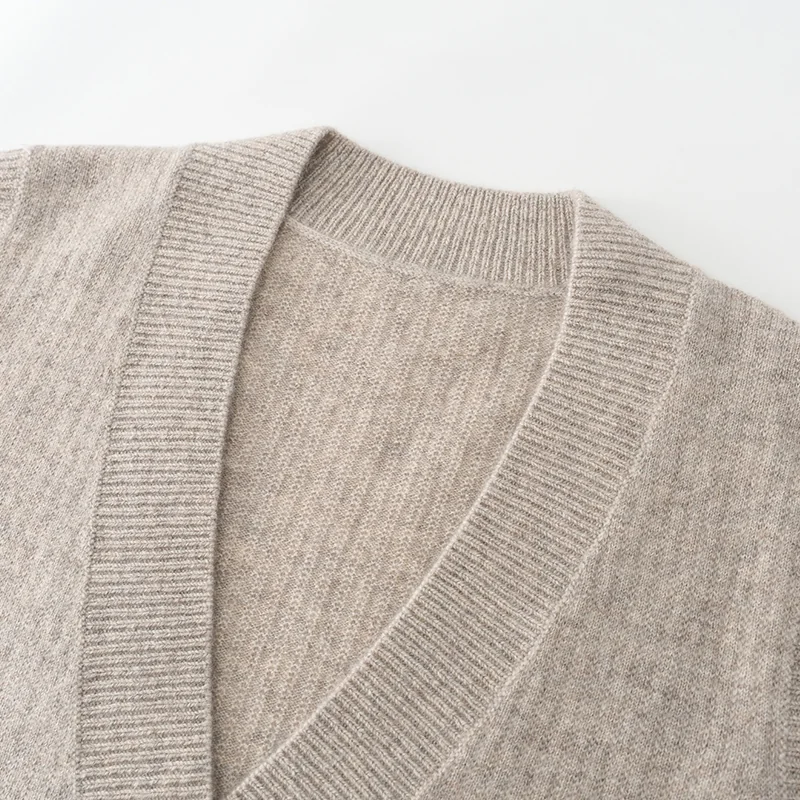 100% Cashmere, Cashmere ribbed crew-neck pullover, 14–15.5µm, Cashmere Garment — detail view 6