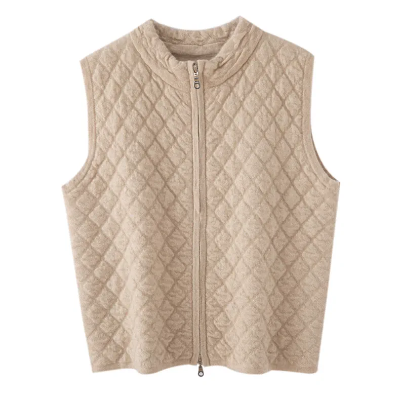 100% Cashmere, Custom Cashmere Sweater Vest Women - Sleeveless Knit Pullover Wholesale FW 2025, 14–15.5µm, Women / Womenswear