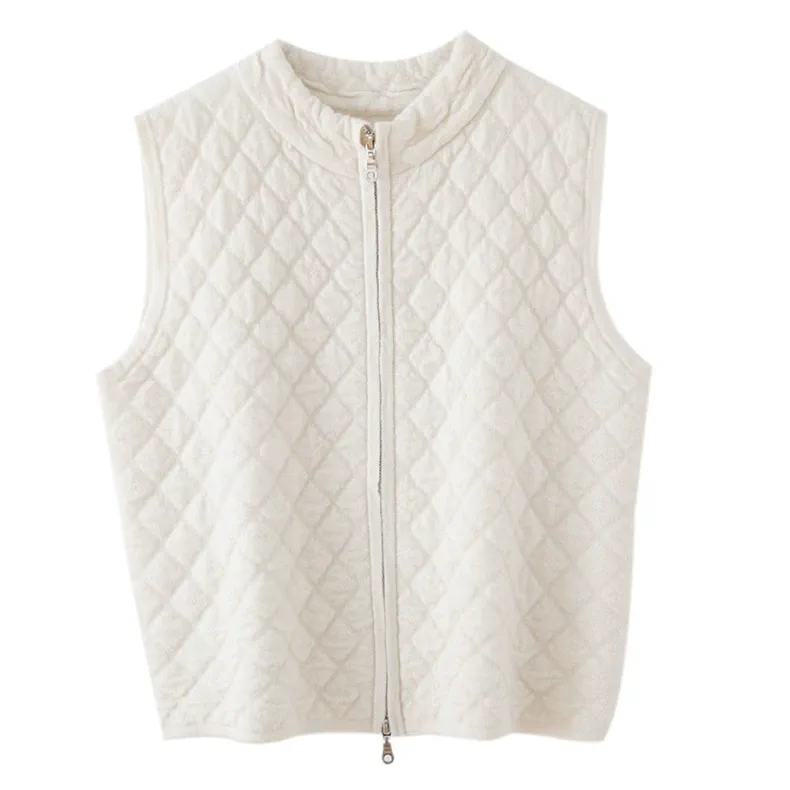 100% Cashmere, Custom Cashmere Sweater Vest Women - Sleeveless Knit Pullover Wholesale FW 2025, 14–15.5µm, Women / Womenswear — detail view 2