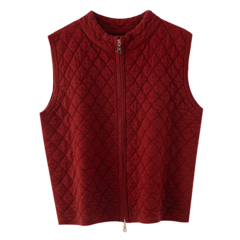 100% Cashmere, Custom Cashmere Sweater Vest Women - Sleeveless Knit Pullover Wholesale FW 2025, 14–15.5µm, Women / Womenswear — detail view 3
