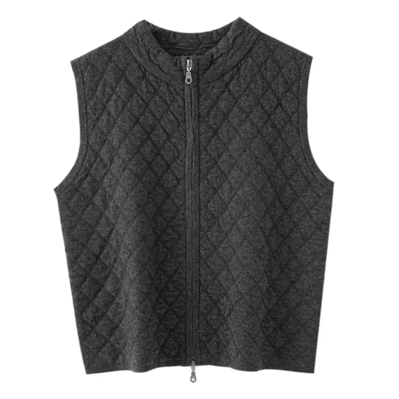 100% Cashmere, Custom Cashmere Sweater Vest Women - Sleeveless Knit Pullover Wholesale FW 2025, 14–15.5µm, Women / Womenswear — detail view 4