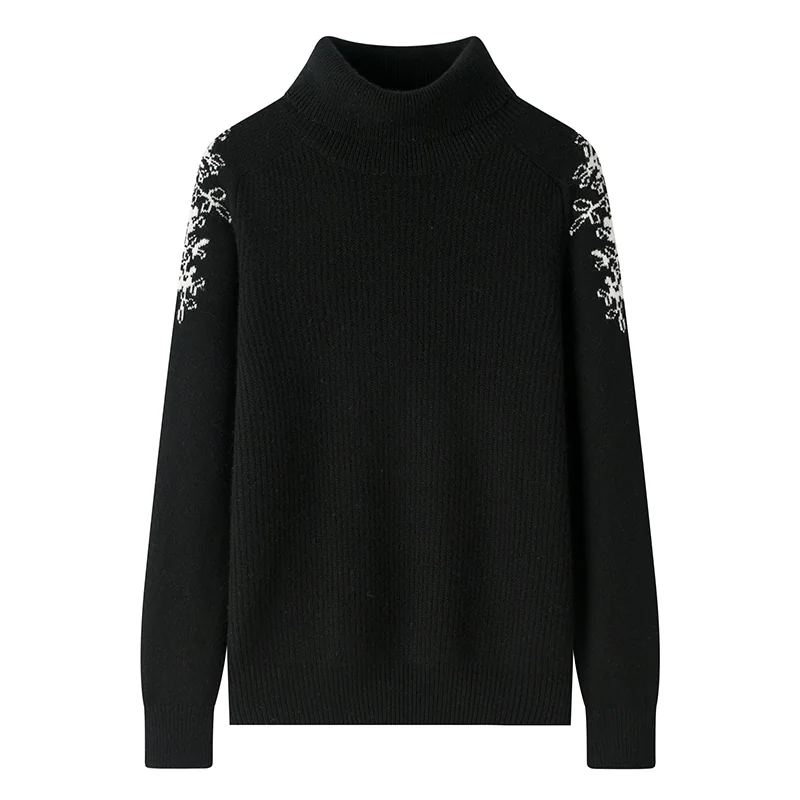 100% Cashmere, Cashmere two-tone crew-neck pullover, 14–15.5µm, Cashmere Garment — detail view 6