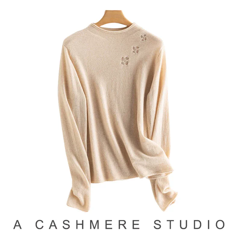 100% Cashmere, Cashmere diamond-pattern button-front cardigan, 14–15.5µm, Cashmere Garment — detail view 2