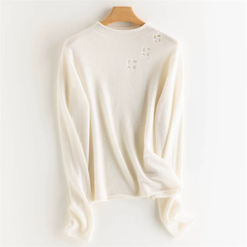 100% Cashmere, Cashmere diamond-pattern button-front cardigan, 14–15.5µm, Cashmere Garment — detail view 3