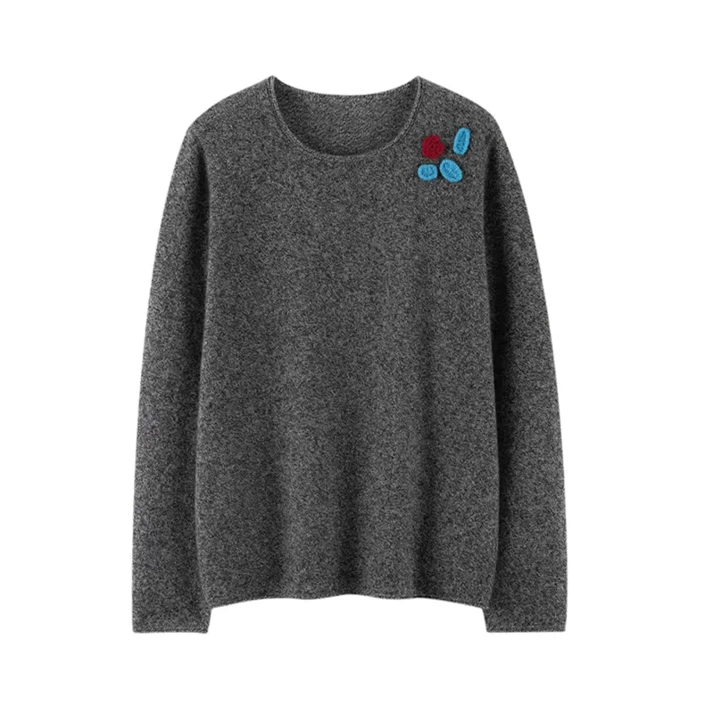 100% Cashmere, Cashmere polo-collar pointelle pullover, 14–15.5µm, Cashmere Garment — detail view 2