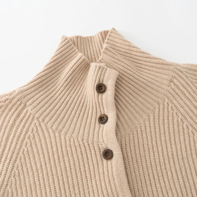 100% Cashmere, Cashmere V-neck button-front cardigan, 14–15.5µm, Cashmere Garment — detail view 6