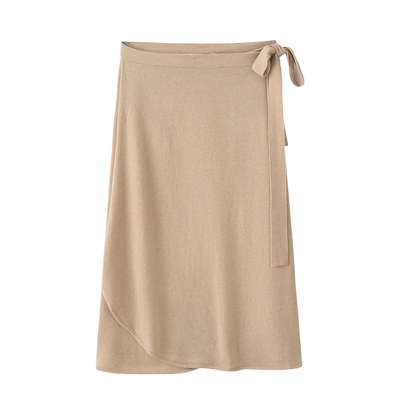 100% Cashmere, Cashmere belted long knit dress with V-neck, 14–15.5µm, Cashmere Garment — detail view 2